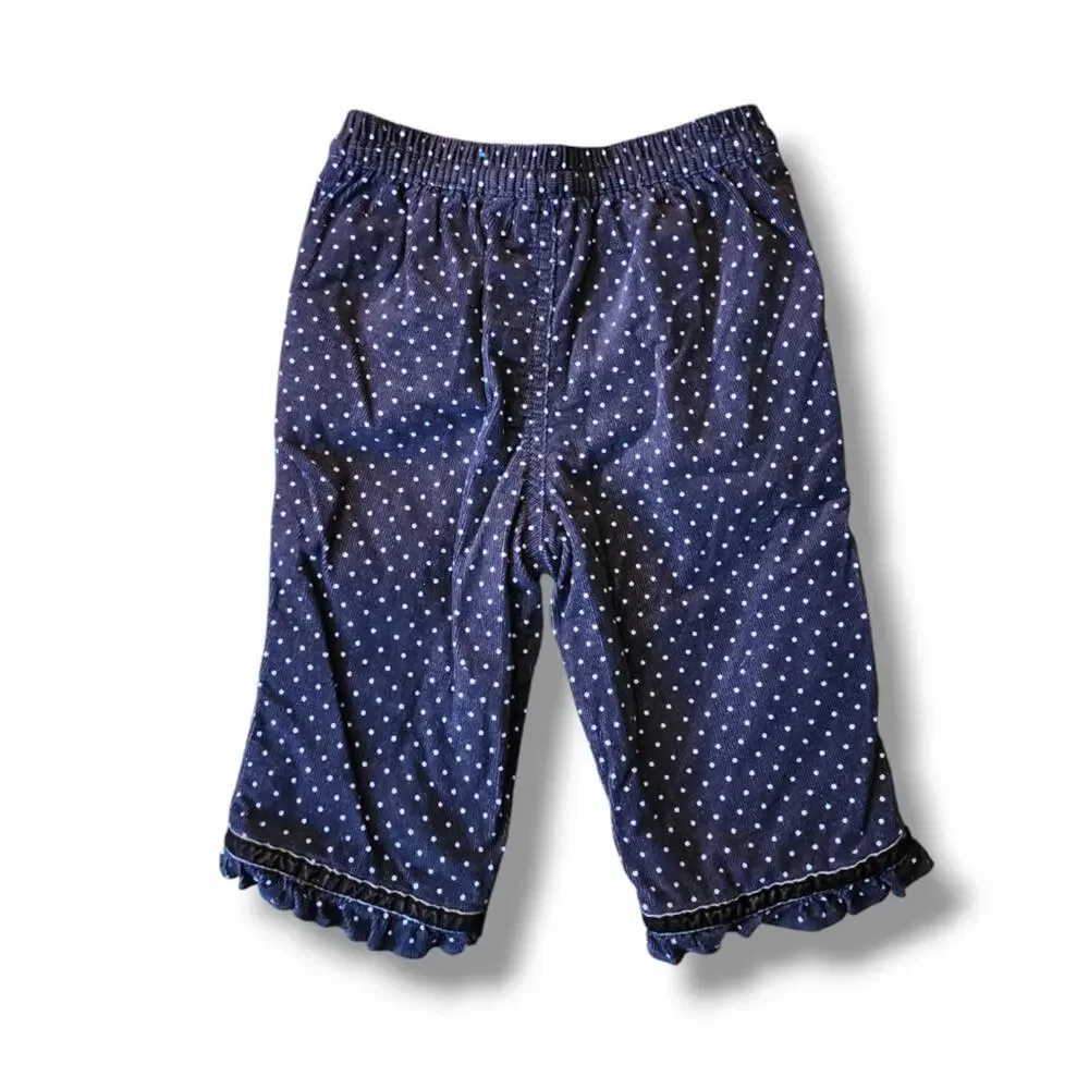 Vintage The Children's Place Polka Dot and Embroidered Corduroy Pants